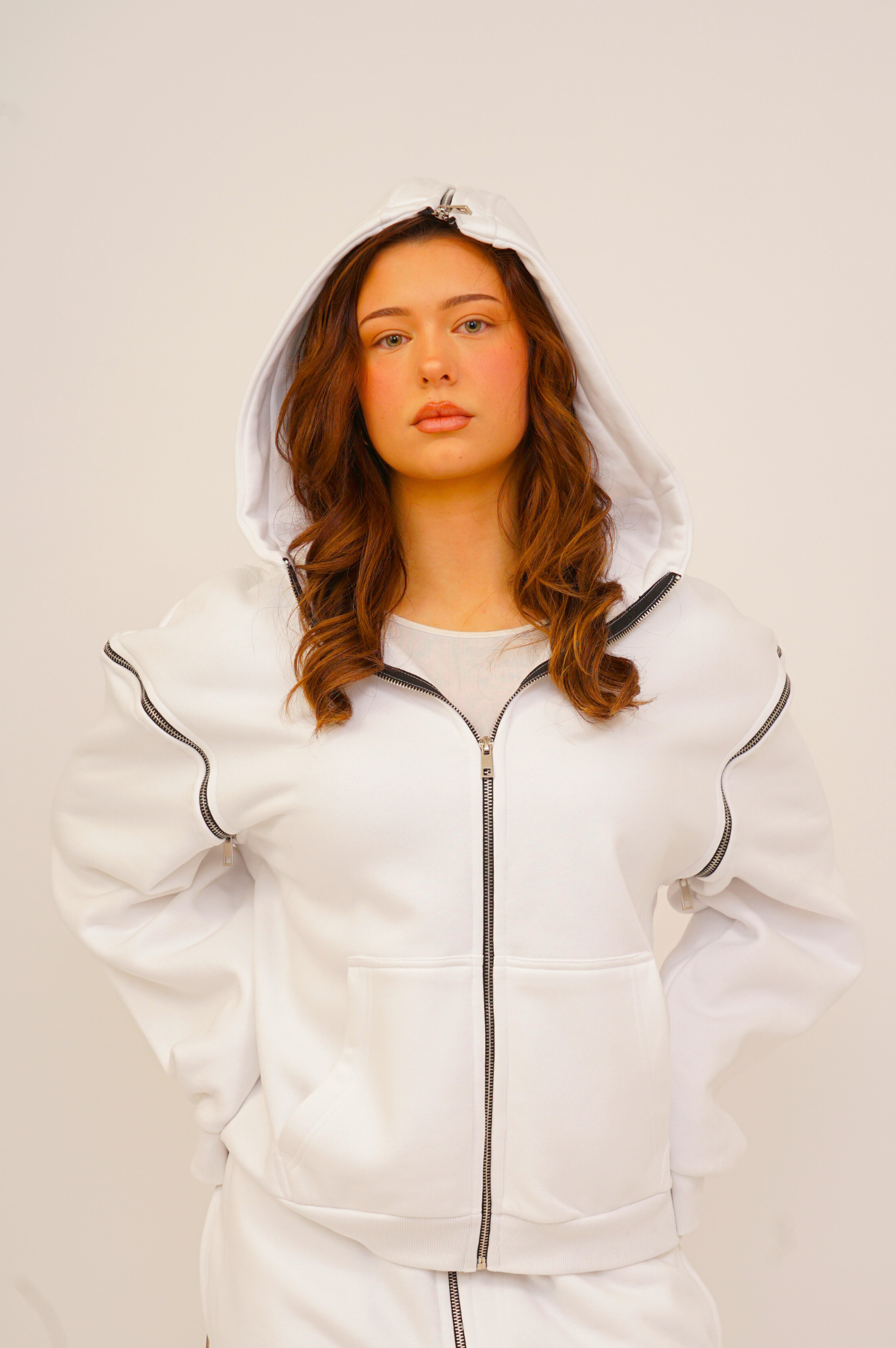 White twosides hoodie