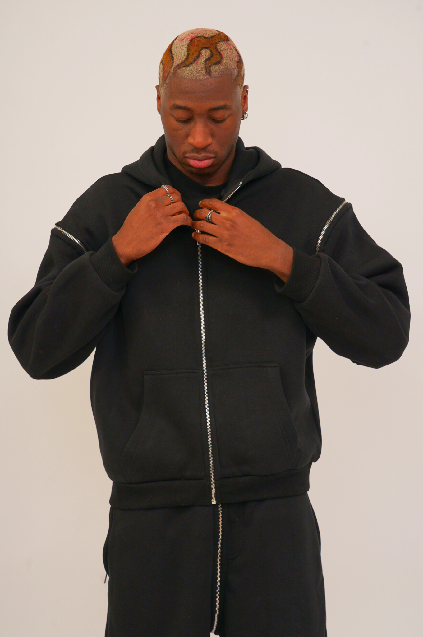 Black twosides hoodie